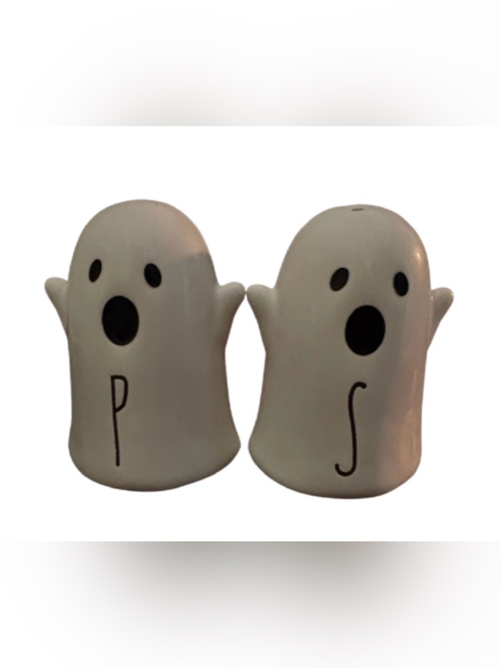 RAE DUNN- White Ghost Salt and Pepper Shaker Set - Cute Halloween Home Accent